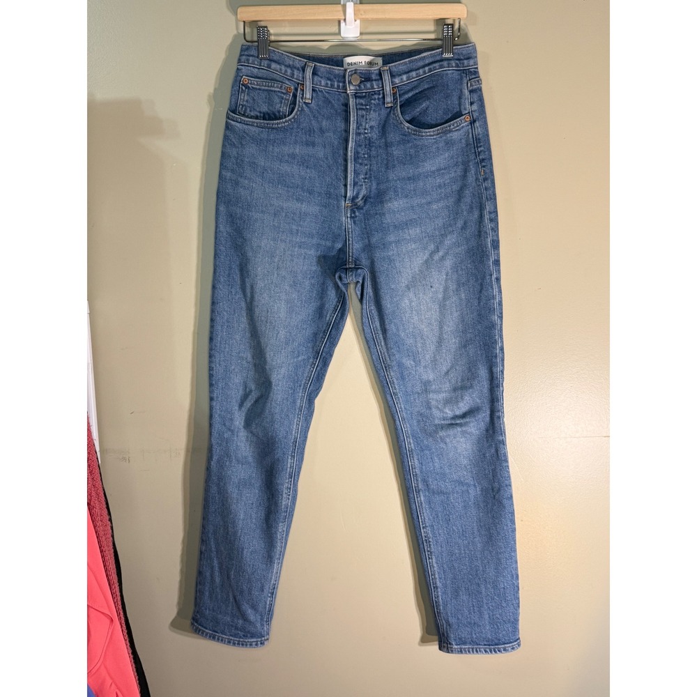 Levis Premium High Rise Straight Leg Jeans Medium Wash Blue Denim Women 27